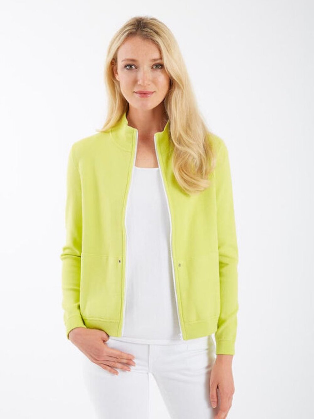 Pima Cotton Half Milano Zip Jacket